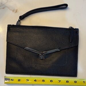 Botkier Black Leather Envelope Wristlet